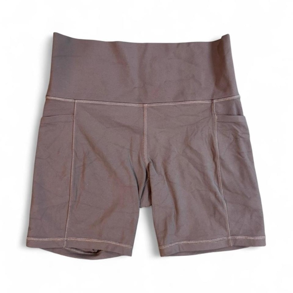 Athleta Brown High-Rise Pocket Athletic Shorts